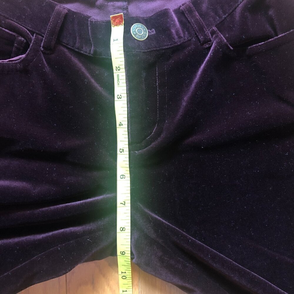 Vtg Ralph Lauren Maroon Velvet Straight Leg Pants Jeans Size 4 - Picture 10 of 10